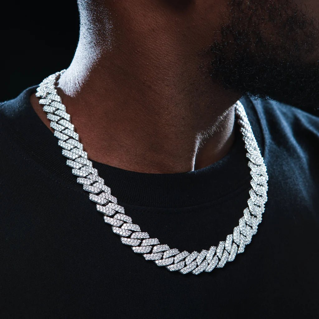 14MM ICED PRONG CUBAN CHAIN - Mode Diamonds