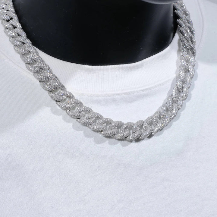 15MM 5 - ROW ICED CUBAN CHAIN - Mode Diamonds